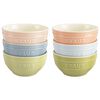 Ceramique, 12 cm / 6-pcs ceramic Bowl set macaron mixed colours, small 1