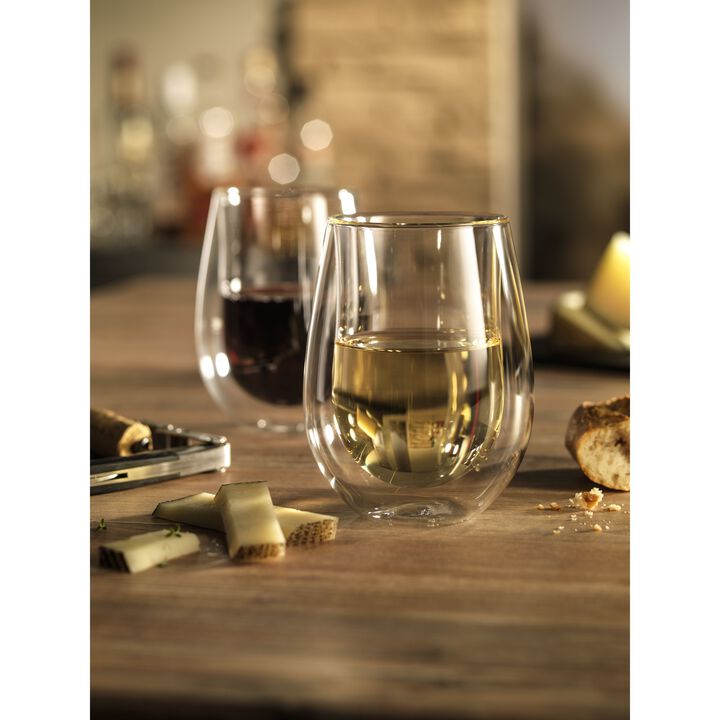 Sorrento Double Wall Glassware, 10-oz / 8-pc  Stemless White Wine Glass Set, large 3