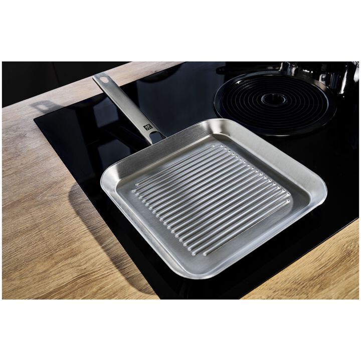 Plus, Grelha com duas pegas 24 cm, SST 18/10, Prata, large 3