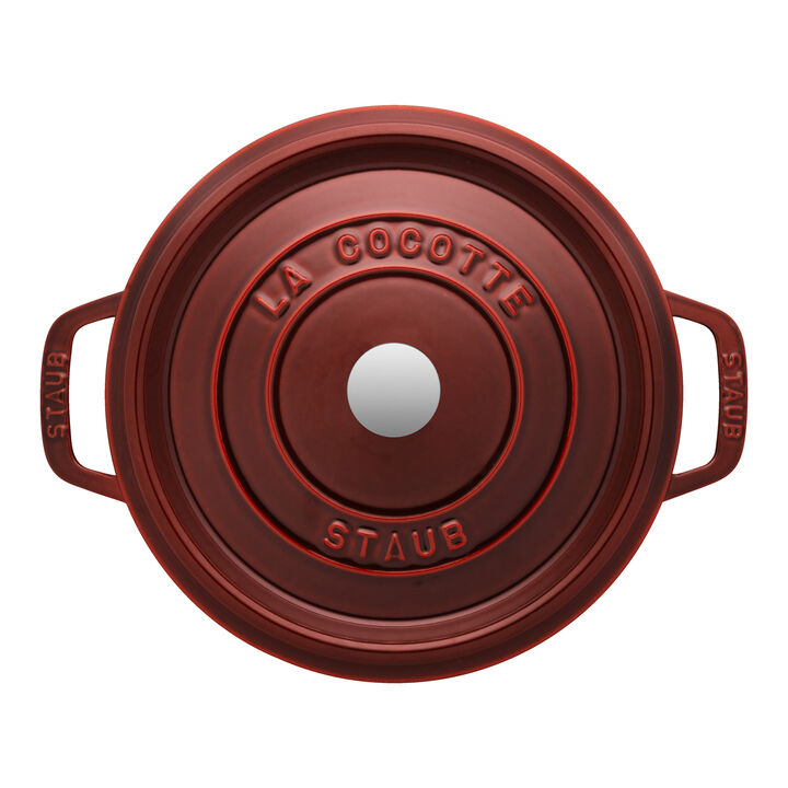 Cast Iron, 2.75 qt, Round, Dutch Oven, Grenadine, large 4