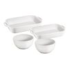 Stoneware, 4-pc, Baking And Bowl Set, White, small 1