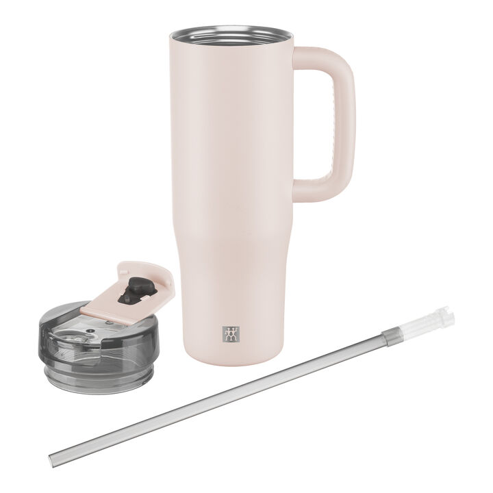 Thermo Plus, Thermo Straw Tumbler, 900 ml, stainless steel, pink, large 4