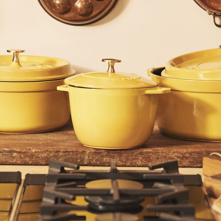 La Cocotte, 1.75 l cast iron round Rice cocotte, citron, large 2