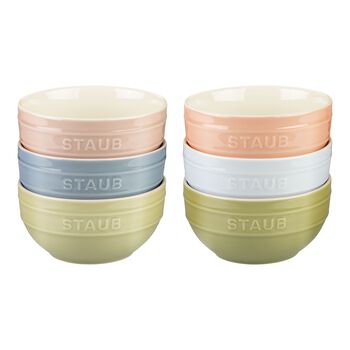 Kase Seti macaron | seramik | 14 cm / 6-par&ccedil;a | Karışık renkler,,large 1