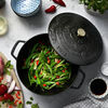 La Cocotte, 4.8 l cast iron round Essential French Oven with Snake Lid, black, small 9