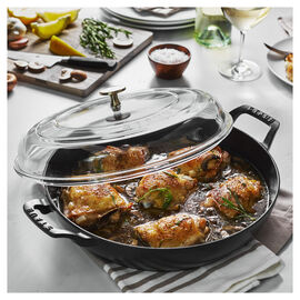 3.5 qt, Braiser With Glass Lid, Black Matte