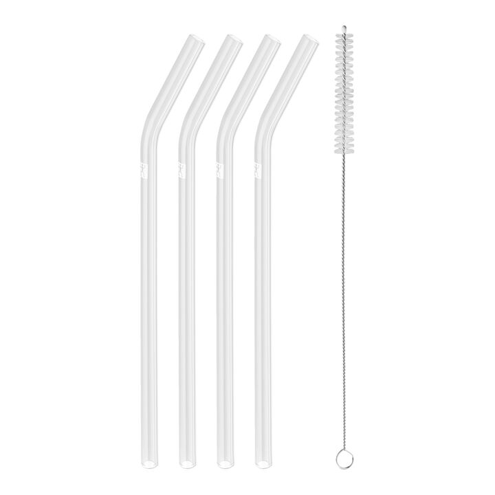 Sorrento Glassware, Glass Straw - Clear - Bent Set, large 1