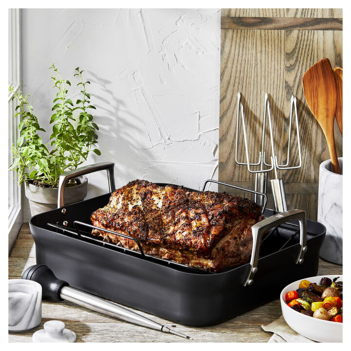 Motion, 41 x 36 cm aluminum rectangular Roaster, black, large 4