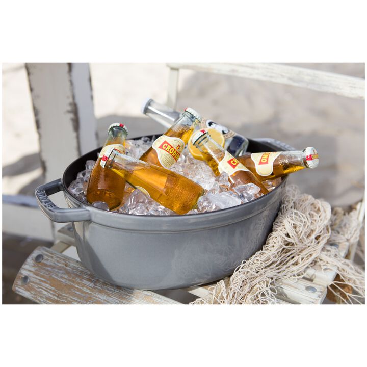 Cast Iron, 5.75 qt, Oval, Dutch Oven, Graphite Grey, large 4
