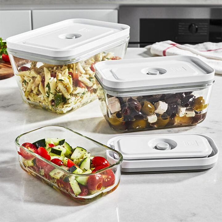 Fresh & Save, Set de boîtes sous vide, S/M/L / 3-pcs, Verre, Gris, large 3