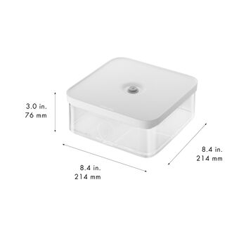 CUBE Saklama Kabı L / 21 cm, şeffaf-beyaz,,large 2