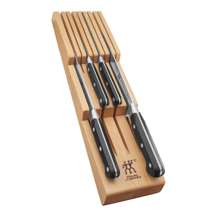 Professional S, 7-pc, Block Set with Beechwood In-Drawer Knife Tray, natural, large 1