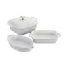 Stoneware, 4-pc, Mixed Baking Dish Set, white, small 1