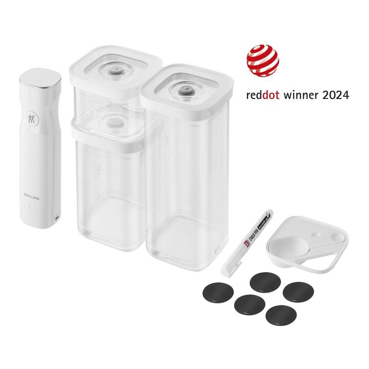 Fresh & Save CUBE, Cube Vakuum Starter Set, S / 6-tlg, Transparent-Weiß, large 1