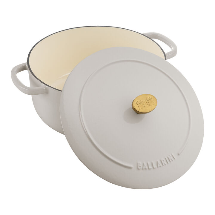 Bellamonte, Cocotte 22 cm / 3 l, Rund, Elfenben-Hvid, Støbejern, large 3