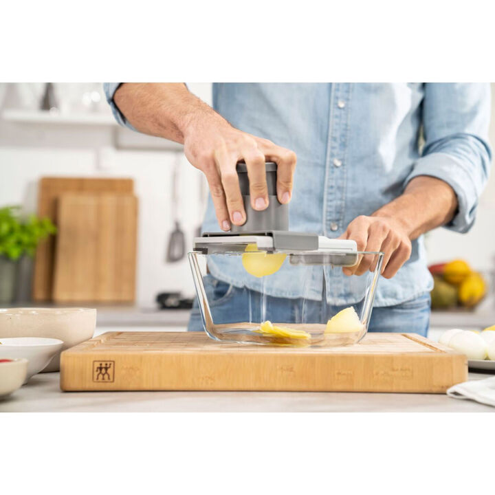 FRESH & SAVE, Vakuum Starterset mit Multi-Reibe, 7-tlg. / M/L, Grau/Transparent, Glas, large 2