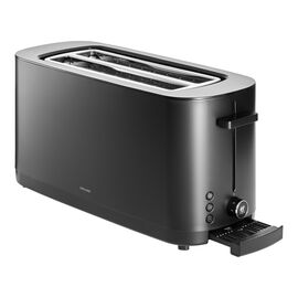 Toaster mit Brötchenaufsatz, 2 Schlitze lang, Schwarz