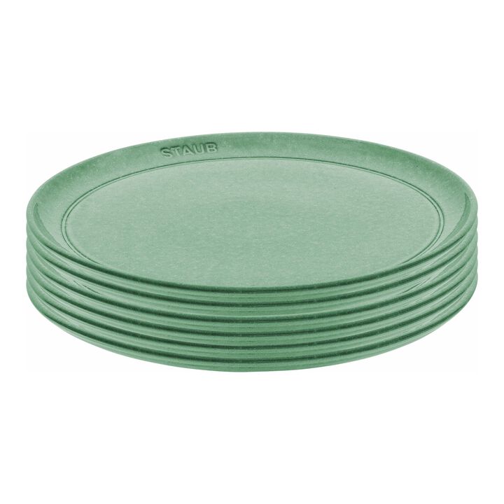 Dining Line, Lot de assiettes plates, 6-pcs. /26 cm, sauge, Céramique, large 1