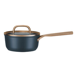 ソースパン ガラス蓋付 18 cm, アルミニウム, ブルー