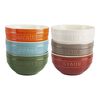 Ceramique, 14 cm / 6 Piece ceramic large rainbow multi-colour large bowl set, mixed Colours, small 1