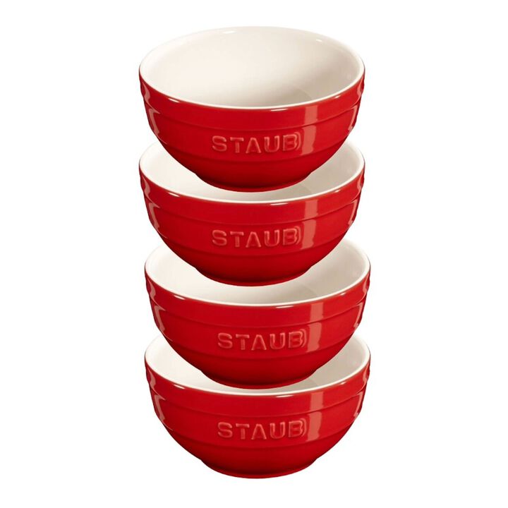 Ceramique, Set de bols 12 cm / 4 pièces, rouge cerise, large 1