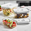 Fresh & Save, Vakuum Beholders&aelig;t med Rivejern og Spiralizer, 5-dele/ S/M/L, Gr&aring;, Plastik/ Glas, small 3