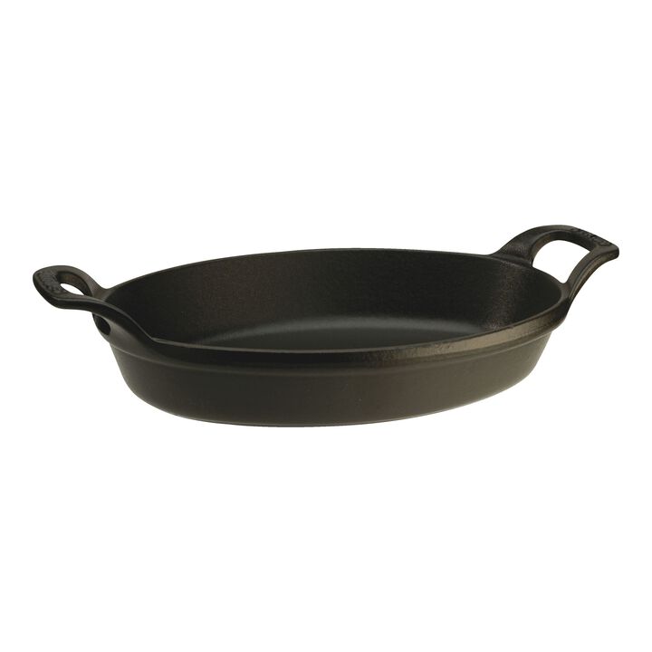 Cast Iron, 9.5-inch, Oval, Gratin Baking Dish, Black Matte, large 1