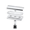 CLASSIC, Men's Facial Safety Razor, Brass | silver-black, small 4