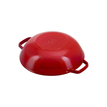 Wok Tava Cam Kapaklı | d&ouml;k&uuml;m demir | Kiraz | 30 cm,,large 4