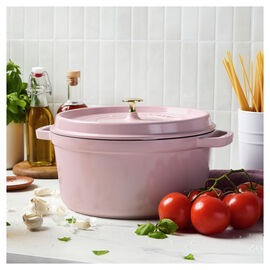 7 qt, Round, Dutch Oven, Pink Peony