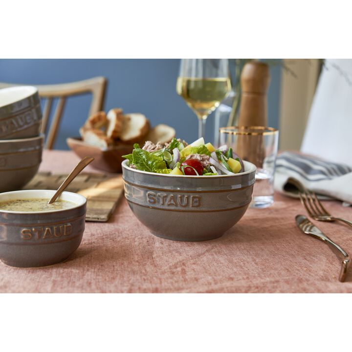 Ceramique, Schüssel 14 cm, rund, Antik-Grau, Keramik, large 4
