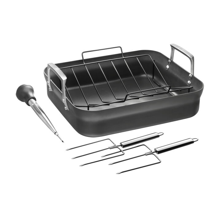 Motion, 41 x 36 cm aluminum rectangular Roaster, black, large 2