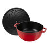 La Cocotte, 5 qt, Essential French Oven with Horse Lid, cherry, small 6