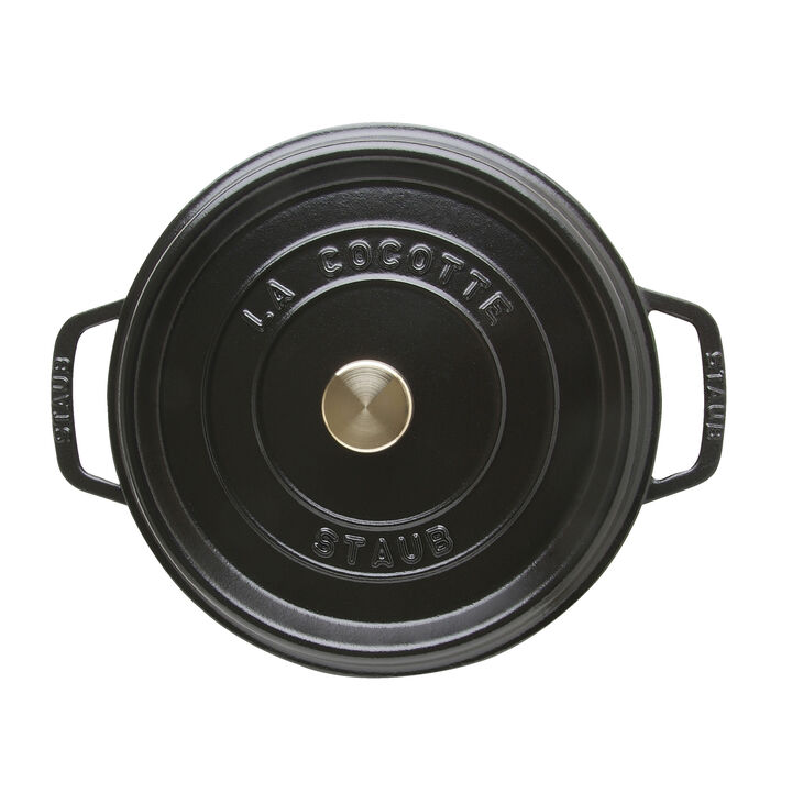 La Cocotte, Lage cocotte 26 cm / 4 l, Rond, Zwart, large 2