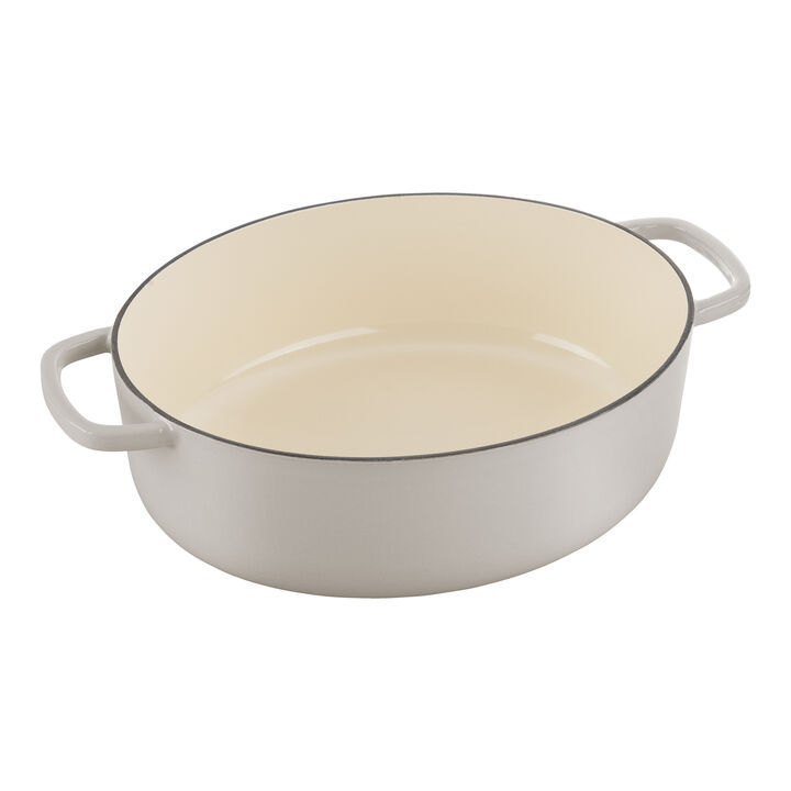 Bellamonte, Cocotte 33 cm / 6,5 l, Oval, Elfenben-Hvid, Støbejern, large 3