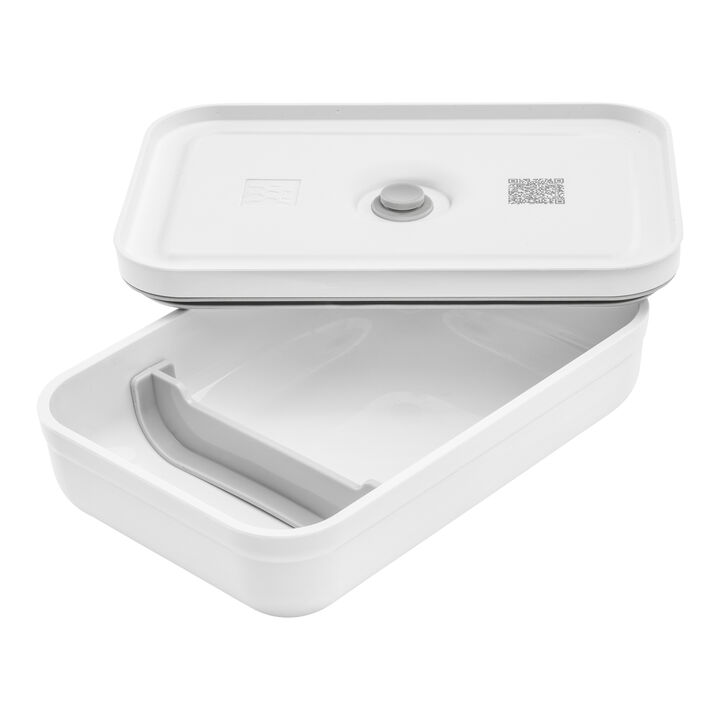 Fresh & Save, L Flat, Vacuum Lunch Box, Plastic, White-grey, large 2