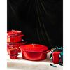 Stoneware, 3-pc, Mini Round Dutch Oven Set, cherry, small 6