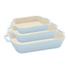 Stoneware, 3-pc, Rectangular Baking Dish Set, light blue, small 1