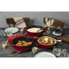 Stackable Set, 3-pcs Cast iron Pot set Stackable cherry, small 12