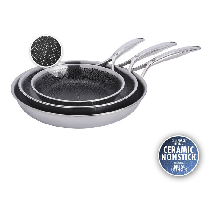 Peak, 3-pc, Ceramic Hybrid Frying Pan Set, large 1