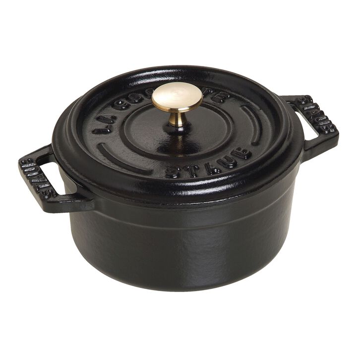 Cast Iron, 0.25 qt, Mini Round Dutch Oven, black matte, large 1