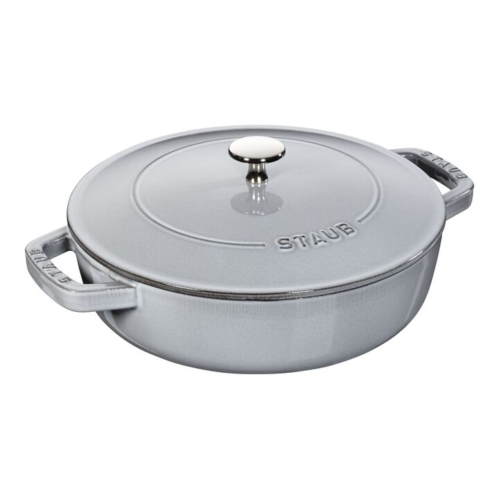 Braisers, Bräter mit Chistera Drop-Structure 24 cm, rund, Graphit-Grau, Gusseisen, large 1