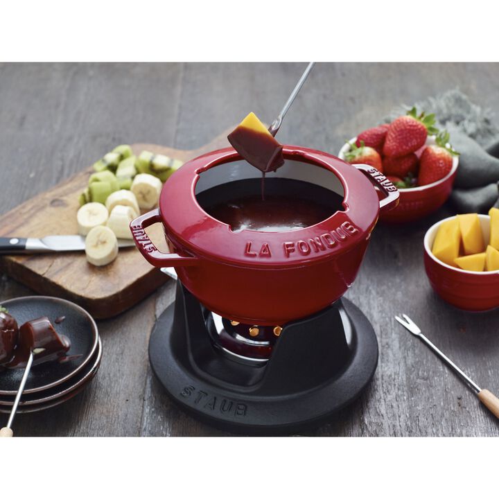 Specialities, 16 cm Cast iron Fondue Set cherry, large 2