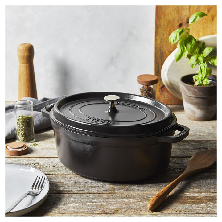 La Cocotte, Cocotte 31 cm, oval, Schwarz, Gusseisen, large 2