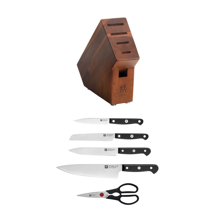Gourmet, 6-pc, Knife block set, acacia, large 4