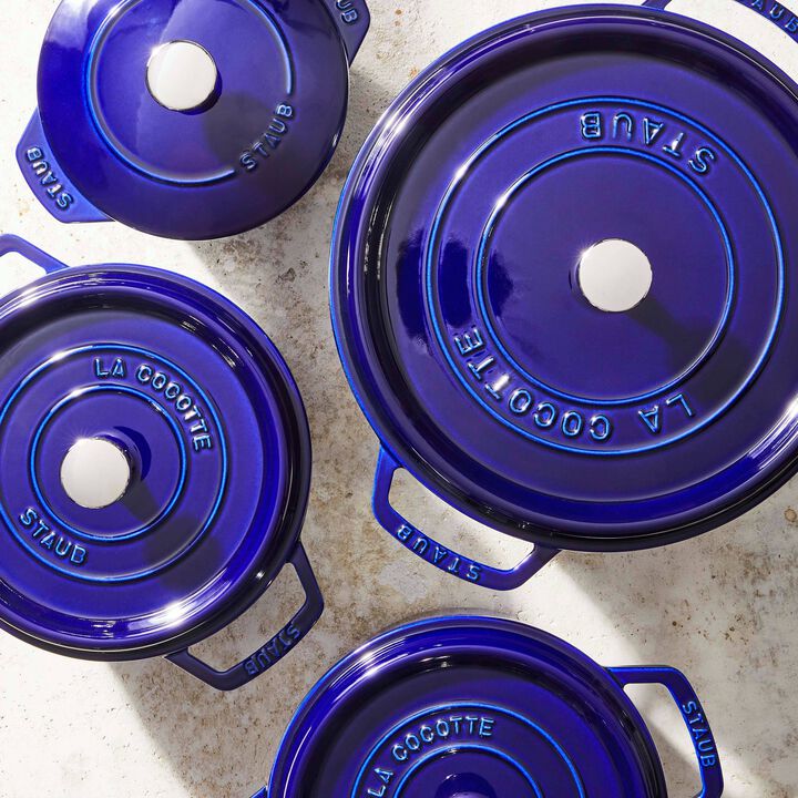 La Cocotte, Cocotte 24 cm, redondo, Azul escuro, Ferro fundido, large 4