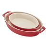 Stoneware, 2-pc, Oval Baking Dish Set, cherry, small 5