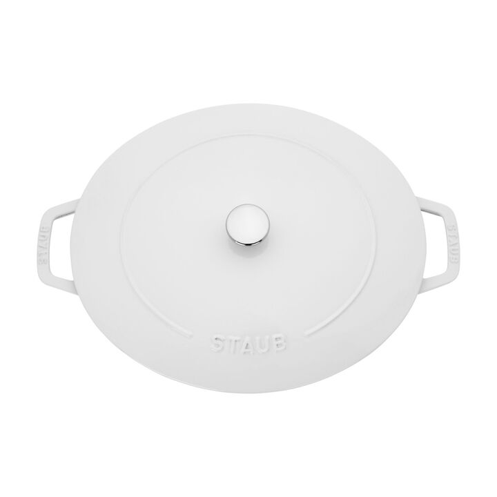 Cast Iron, 6.25 qt, Wide Oval Dutch Oven, pure-white, large 4
