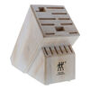 Storage, Rubberwood, TWIN Rustic White Knife Block Empty, small 1