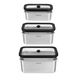 Set meal prep avec flexbags, 9-pcs, s/m/l, argenté/transparent, inox/plastique